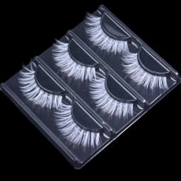 3 Pairs White Eyelashe Fluffy Lace Colored False Lashes Vegan Silk Eye Lashes for Doll Cosplay Party Halloween Makeup