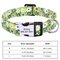 Personalized Dog Collar Adjustable Nylon Pet Buckle Collars Free Engraving Anti-lost Dog Necklace For Small Medium Large Dogs