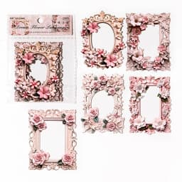 JIANQI 10pcs/pack Cutout Flowers Frame Collage Card Decor Junk Journal DIY Scrapbooking Aesthetic Stationery Craft Paper