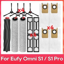 Fit For ( Eufy Omni S1 / S1 Pro / T2071 / T2080 ) Part Accessory Main Side Brush Mop Hepa Filter Dust Bag Replacement Kit