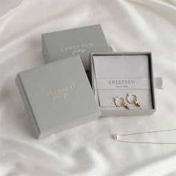 SheepSew Elegant Personalized Jewelry Packaging Set Custom Deboss Embossed Logo Drawer Box With Soft Suede Pouch For Wedding Bir