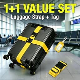 2 Pieces/Set (1 Luggage Strap and 1 Tag), Tsa Bright-Colored Luggage Strap, Luggage Rope, Freely Adjustable Length for Checked Baggage Reinforcement, Suitable for Suitcases/Handbags, Travel Luggage Enhancement Accessories (Quickly Identify Luggage), Freely Adjustable Length for Checked Baggage Reinforcement, Halloween/Christmas Gift