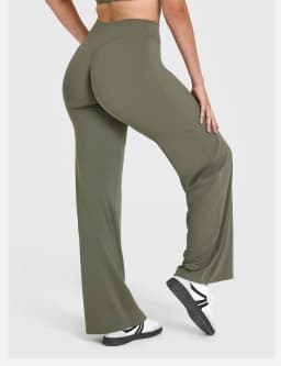 Womens Straight Leg Pants – High Waisted Wide Leg Yoga Pants Breathable Loose Baggy Sweatpants for Gym Running Casual Wear