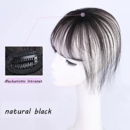 Wig Air Bangs Wig Piece Female Ultra-Thin Qi Bangs Without Trace 5X5CM Women Toupee With a Cut Bang Silk Skin Base Fringe