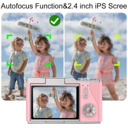 Digital Camera 8X Digital Zoom Vintage Vlog Video Recorder 180° Flip Screen Selfile Compact Digital Photography Camera for Kid