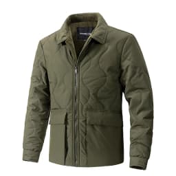 Men Turn-down Collar Multi Pockets Solid Color Simple Basic Daily Casual Trendy Parkas Autumn Winter New Fashion Coats Male Tops