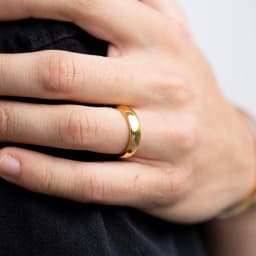 Smooth High Polish 8MM Stainless Steel Band Ring 18K Gold Plated Wide Finger Ring Minimalist Fashion Waterproof Jewelry