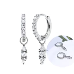 925 Sterling Silver Ear Needle White Zircon Silver Series Earrings ins Tassel Pendant Hoop Earrings For Women Advanced Jewelry