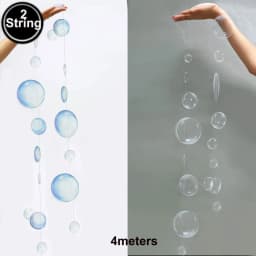 1pc String 2m Under the Sea White Bubble Garlands Hanging Banner Little Mermaid Birthday Party Photo Props Baby Shower Decors
