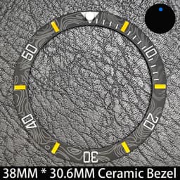 Sloping 38mm * 30.6mm Ceramic/Aluminum Blue Luminous Bezel GMT and Diving Watch Insert Fit for 40mm Watch Case Replacement Watch
