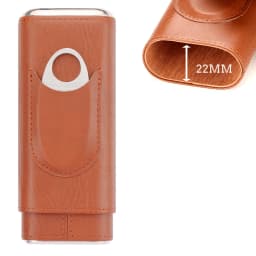 Galiner Travel 3 Tubes Cigar Case Leather Brown Black Portable Mini Humidor Holder Box With Cigar Cutter