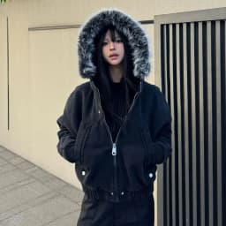 American Retro Jacket Faux Fur Hooded Longe Sleeve Women Casual Pure Color Vintage Sweatshirt Aesthetics Parkas Autumn Clothing