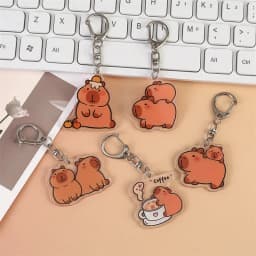 Cute Capybara Keychain Cartoon Water Dolphin Key Chain Acrylic Pendant DIY Small Charm