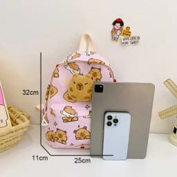 Cute Cartoon Capybara Backpack Plush Large Capacity School Bags Simple Pattern Book Bag Kawaii GirlSchool Backpack Mochila Mujer