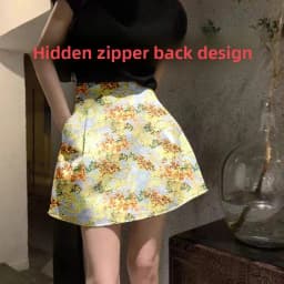 High Waist A-Line Skirt Half-length Elegant Style Commute Polyester Blend Hand Ironed Pleats Spring Collection Women's Fashion