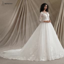 BEPEITHY Customized Gorgeous Full Sleeves Lace Wedding Dresses 2025 For Women Boho Romantic Bridal Gown Vestidos De Novias