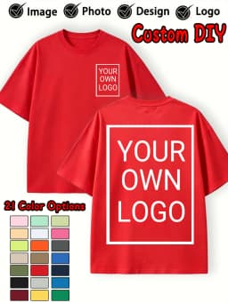 Double Sided Custom Logo T-Shirt Summer Y2K Loose Cotton Short Sleeves Crewneck Casual T Shirts Team Company Women's Tops