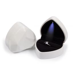 Heart Square Shaped LED Light Ring Box Velvet Jewelry Display Gift Storage Case Wedding Engagement Proposal Anniversary Boxes