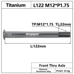HEPPE MTB Road Bike Titanium Thru Axle Ultra Light Bike Axle 12x142 12x148 Rear Hub Thru Axle Bike Fork 12x100 12x110 Shaft
