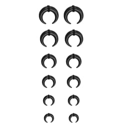 2-6pcs Acrylic C Shape Pincher Tapers Septum Buffalo Taper Expander Nose Ring Plugs Piercing Jewelry with Black O-Rings 4G-00G