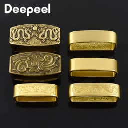 2Pcs Deepeel 35/40mm Pure Copper Belts Rings Buckles Leather Belt Loops Brass Buckle DIY Craft Band Ring Loop Clasp Accessories