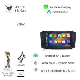 720P Carplay Android 13 Car DVD Player Navigation Stereo Autoradio GPS Radio For Mercedes Benz CLK 200K 280 350 W209 2005-2012