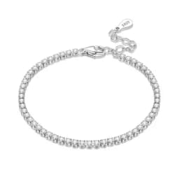 2026 Valentine New 925 Silver Pink Bow Full Diamond Bracelet Original 17-20CM Fit DIY Charm Women Birthday Jewelry Gifts