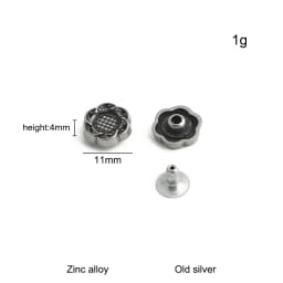 20/50/100PCS Old silver Flower/Round Conchos Screw Back Rivets For Bags Belt DIY Doll Clothes Sewing Riveting Button Accessories