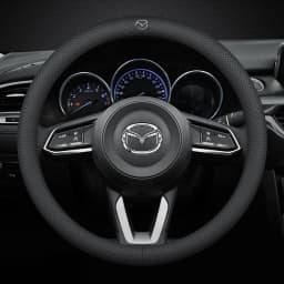 Leather Breathable Car Steering Wheel Cover Anti Slip 38Cm For Mazda 23 CX5 CX30 CX8 CX3 Mazda2 6 5 CX9 BT50 MX5 Car Accessories