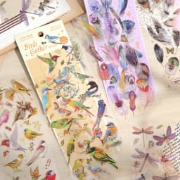 3sheets dragonfly feathers birds marine creatures hot stamping PET stickers DIY handmade materials scrapbooks decorative