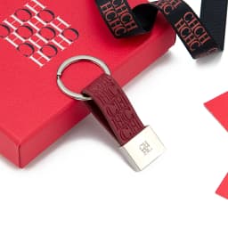 CH Embossed Monogram Leather Keychain Gold Plated Key Ring Luxury Stylish Key Holder Gift Daily Use Fashion Accessory Trendy