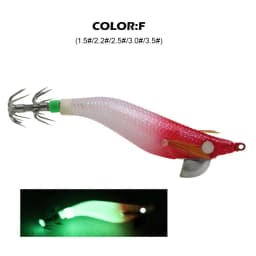 1 PC New Wooden Shrimp Bait with High-Intensity Luminous Effect, Equipped with Lead Pendant and Double-Layer Squid Hook