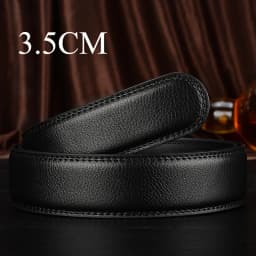 Men and Women No - Buckle PU Business Belt - Width 3.0cm - 3.5cm, Suitable for Jeans
