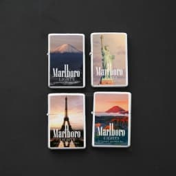 Marlboro Creative and Personalized Grinding Wheel Kerosene Lighter Gift Box World-famous Scenic Spots Men's Gift Wholesale