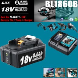 1/2/4Pcs 8.0Ah BL1860B Li-on Replace For Makita 18V LXT BL1830 BL1850 BL1890 Battery Pin with 3A DC18RC Charger Combo Kit
