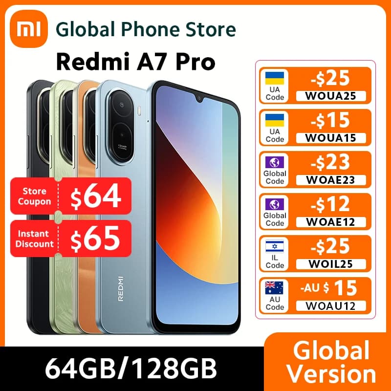 Global Version Xiaomi Redmi A7 Pro Smartphone ROM 6000mAh 15W Charging Octa-core UNISOC T7250 13MP Camera 120Hz 6.9" LCD Display