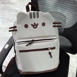 Hot Pusheen Style Cute Grey Cat Backpack School Bag with Multi-Compartment & Padded Straps Casual Daypack for Birthday gift