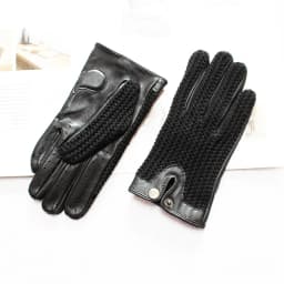 Women's Thin Sheepskin Motorcycle Riding Gloves Touch Screen Genuine Leather Spring and Autumn Sun Protection Driving Gloves