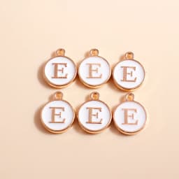 10pcs Cute Mini White Alphabet 26 Letters Charms Pendants for DIY Name Jewelry Necklace Bracelet Earrings Happy Birthday Gifts
