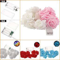 5V USB Battery Rose Flower LED String Light Red Pink Warm Blue RGB Wedding Christmas Party Decoration 1.5M 3M 6M 10M Fairy Light