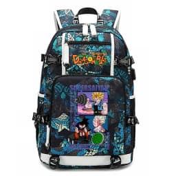 Dragon Ball Z Anime Print Student Backpack Large Capacity Casual Daypack for Kids Teen Boys Girls School Travel