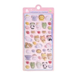 1 pc/6 pcs Cartoon Animals Flocked 3D Relief Stickers Journaling DIY Diary Cute Stationery Sticker Decor School Supplies