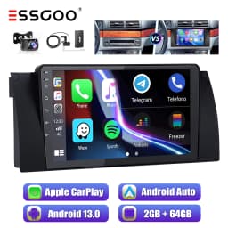 ESSGOO 9" Android 13 Car Stereo Radio Wireless Carplay/Android Auto Touchscreen GPS Nav Bluetooth RDS For BMW X3 E83 2004-2012