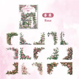 30 pcs Flowers Corner Stickers Retro Hollowed Out Frames Sticker Pack Collage Journal Scrapbooking Material Office Stationery
