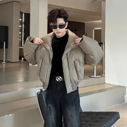 Short Quilted Padded Jacket Man Loose Korean Reviews Many Cheap Sale Work Winter Coat for Men Clothing Fashion 2025 Stylish Y2k