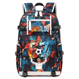 CR7 Ronaldo 67 Print Large Capacity Backpack for Students Teens Kids School Travel Daypack
