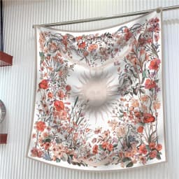 Silk Scarf Women Trees Printed Square Scarves Head Echarpes Silk Foulards Femme Wraps Beach Shawls Bandana Lady Hijabs 90CM