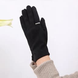 Winter Female Single Layer Warm Cashmere Full Finger Button Cycling Mittens Women Suede Leather Touch Screen Driving Gloves J23
