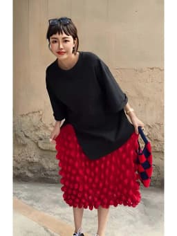 Miyake Fold 2025 Summer New Women's Bubble Skirt Korean Fashion Designer Loose Street Wear Half Body Skirt