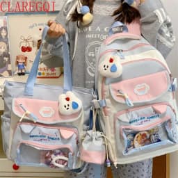 Contrast color desihngirls backpack Good lookingandlargecapacityschool backpack for girls Pain bag tote bagforwomenAgiftforagirl